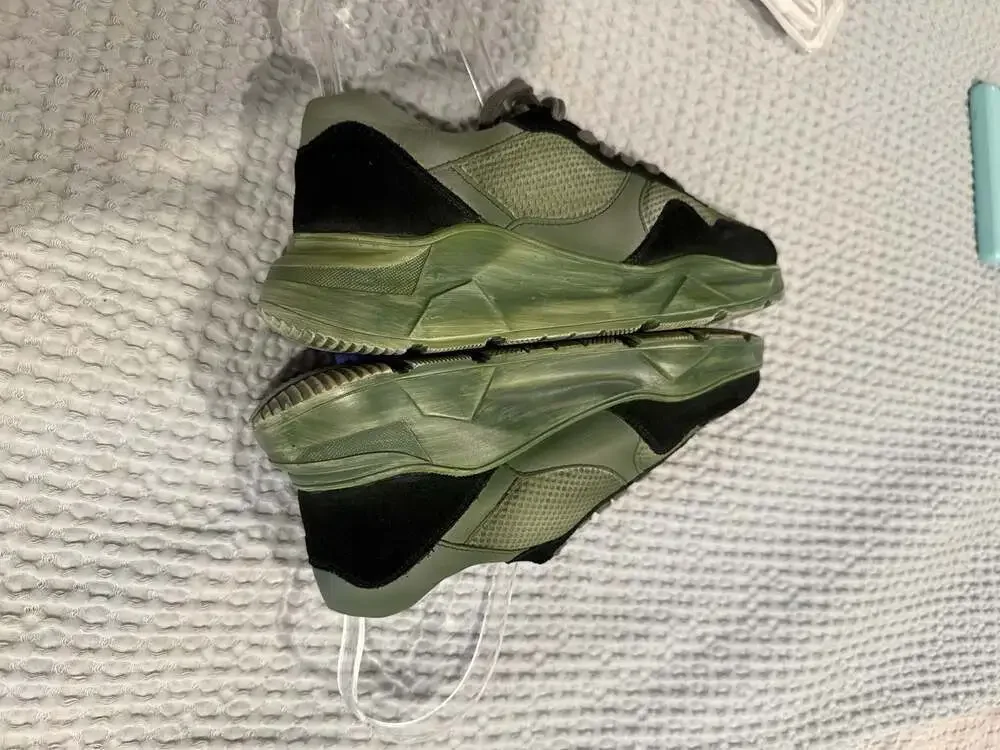 Free People Let's Wander Washed Olive Green Chunky Sneakers Size 38